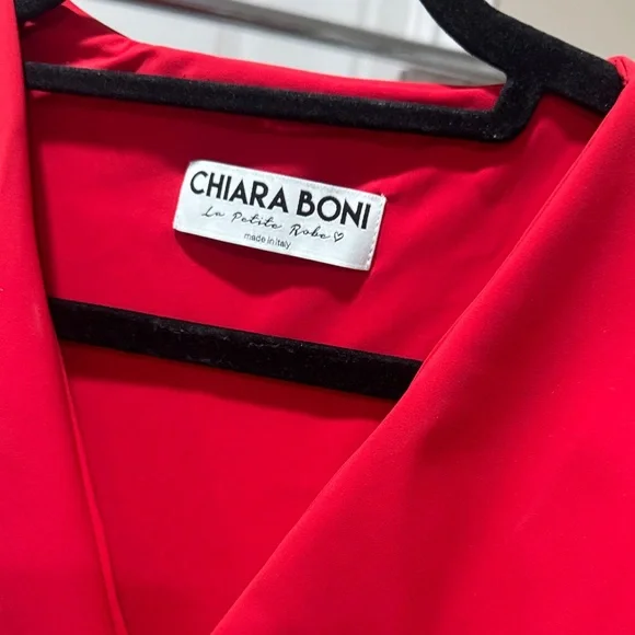 Chiara Boni Vibrant Red Long Sleeve Dress